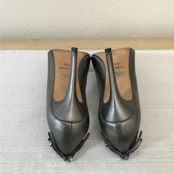 Badgley Mishka Metallic Bow Heels Size 8M - Picture 7 of 10